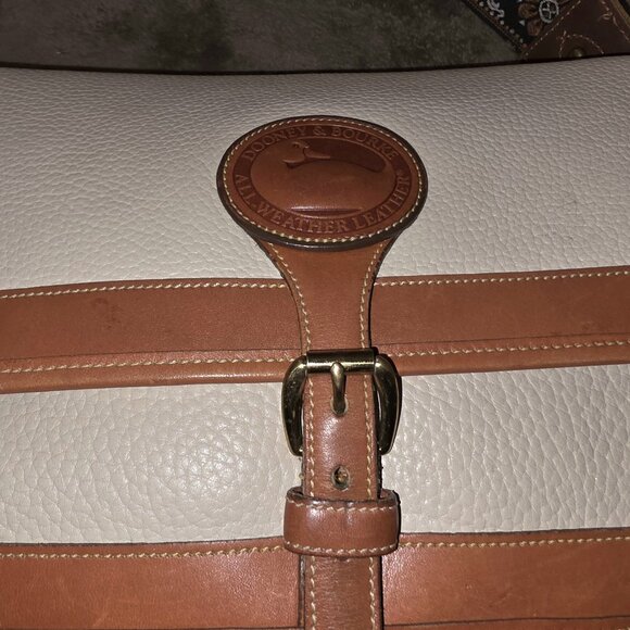 Vintage Dooney & Bourke Surrey Crossbody AWL Cream Tan USA + Boho Strap - Picture 5 of 16